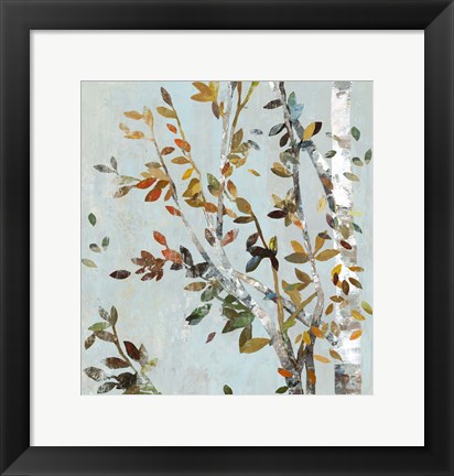 Framed Birch with Leaves II Print