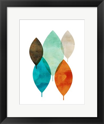 Framed Mod Leaves I Print