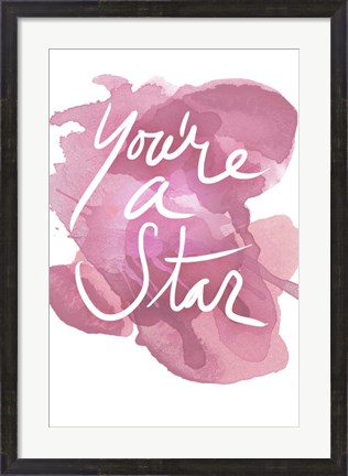 Framed Watercoulours Pink Type V Print