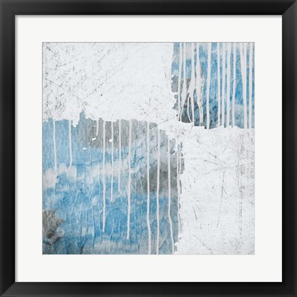 Framed Blue Drips Print