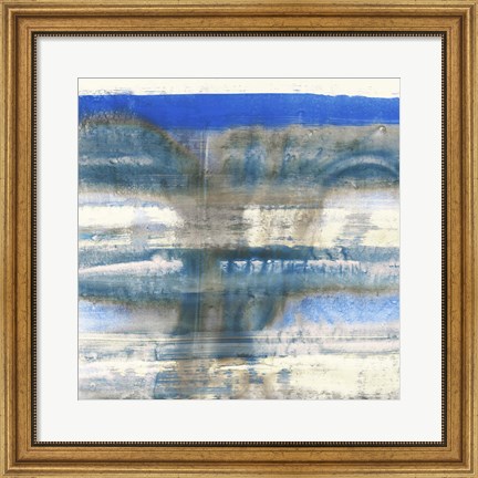 Framed Blue Swim I Print