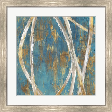 Framed Teal Abstract I Print