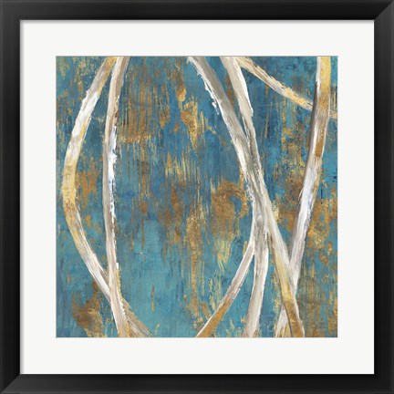 Framed Teal Abstract I Print