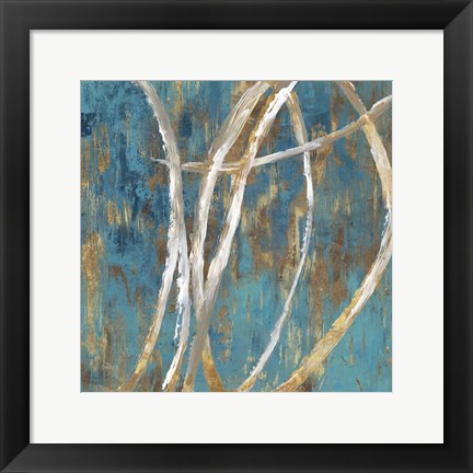 Framed Teal Abstract II Print