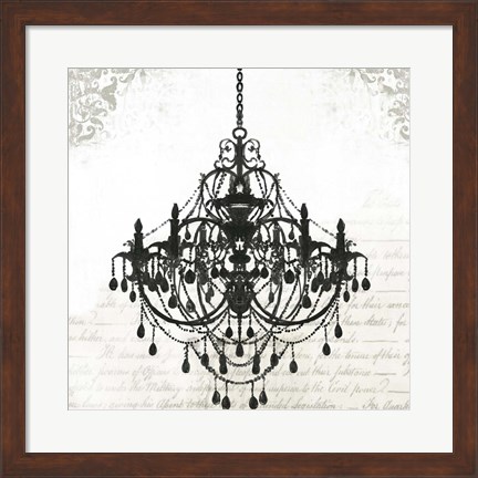 Framed Black Chandelier II Print