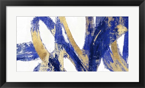 Framed Indigo Abstract V Print