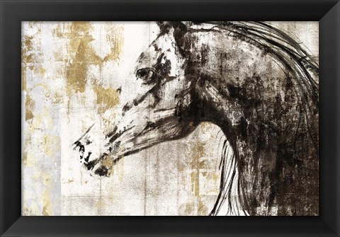 Framed Equestrian Gold IV Print