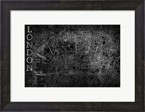 Framed Map London Black Print