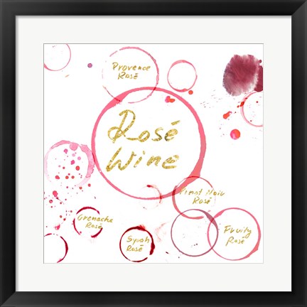 Framed Rose Wine Print