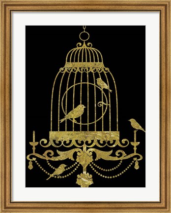 Framed Decekled Gold II Print