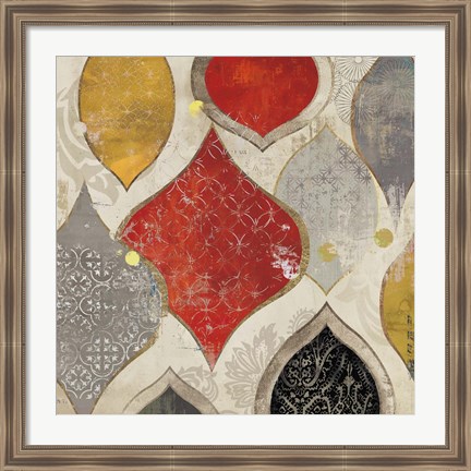 Framed Red Motif II Print