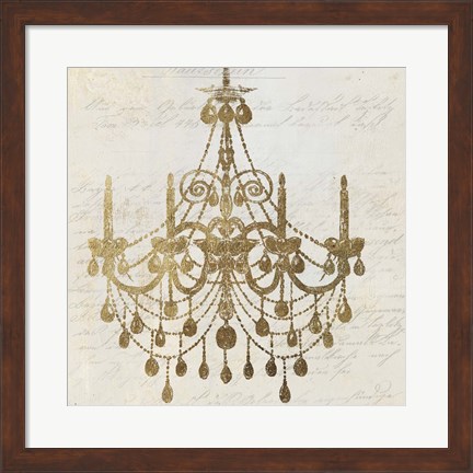 Framed Golden Chandelier II Print