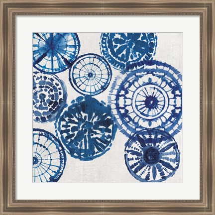 Framed Shibori Rings I Print