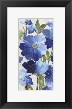 Framed Cobalt Poppies II Print