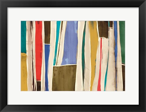 Framed Striped Flat I Print