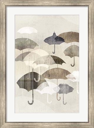 Framed Umbrella Rain I Print