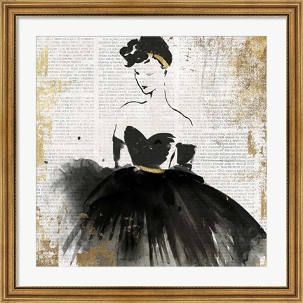 Framed Lady in Black I Print