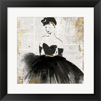 Framed Lady in Black I Print