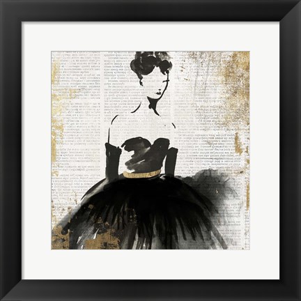 Framed Lady in Black II Print