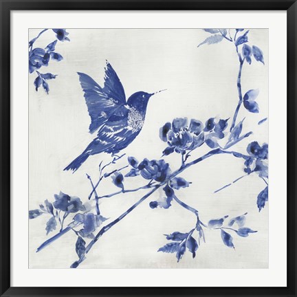 Framed Porcelain Hummingbird Print