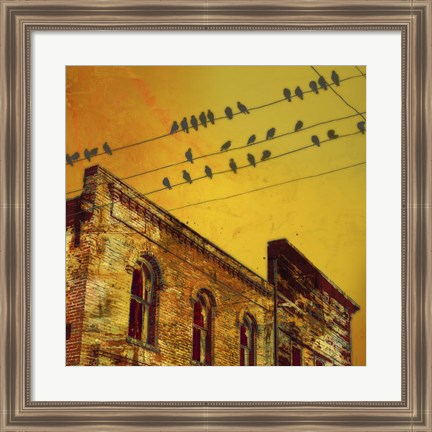 Framed Birds on a Wire I Print