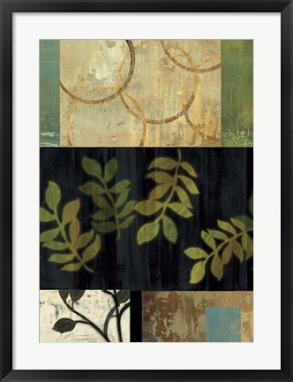 Framed Leaves of Green I Print