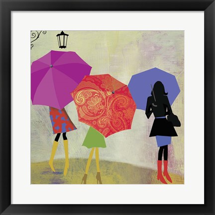 Framed Umbrella Girls Print