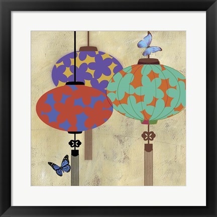 Framed Butterfly Lanterns Print