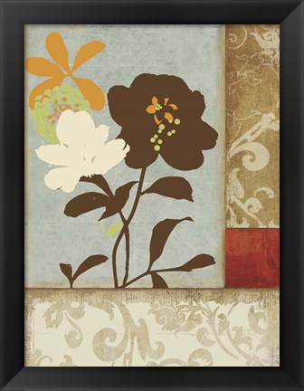 Framed Floral Damask I Print