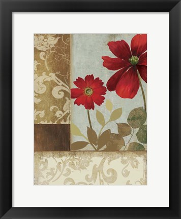 Framed Floral Damask II Print