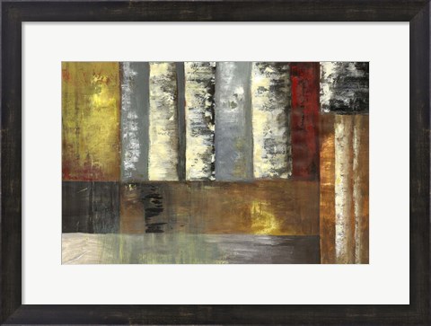 Framed Abstracted Birches I Print