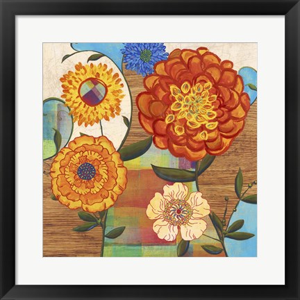 Framed Funky Flowers Print