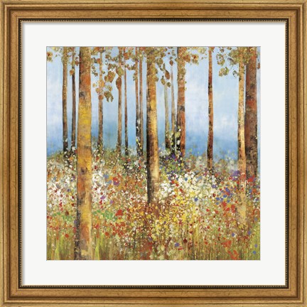 Framed Field of Flowers I Print