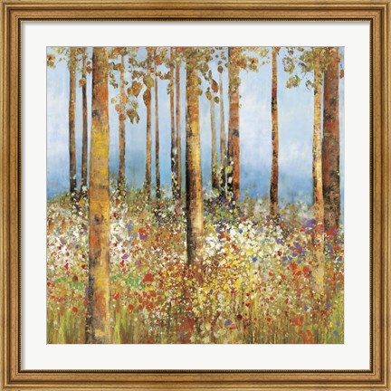 Framed Field of Flowers I Print