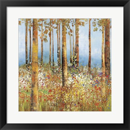 Framed Field of Flowers I Print