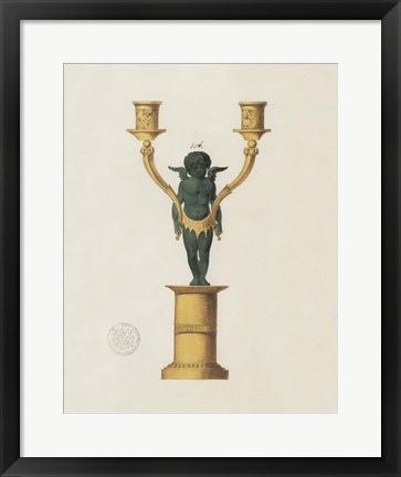 Framed Cherub Candelabra Print