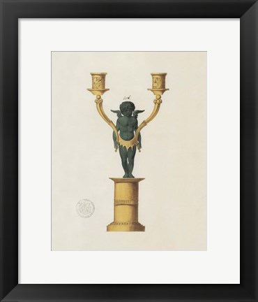 Framed Cherub Candelabra Print