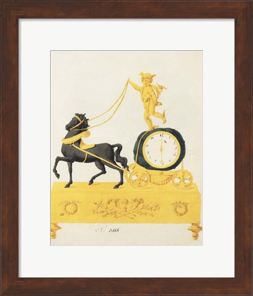 Framed Cherub Clock Print