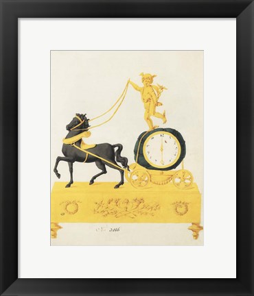 Framed Cherub Clock Print