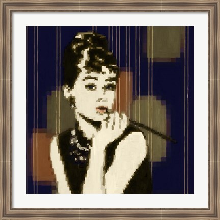 Framed Pixeled Hepburn Print