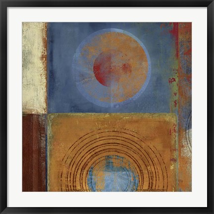 Framed Oribis Orange and Blue Print