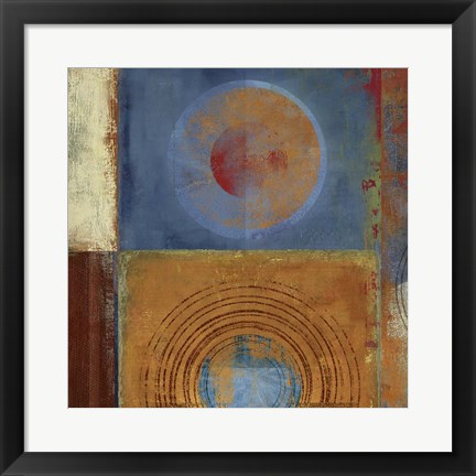 Framed Oribis Orange and Blue Print