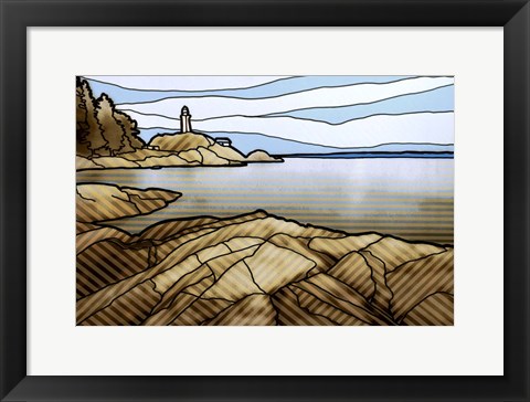 Framed Graphic Lighthouse Print