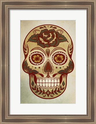 Framed Day of the Dead Skull I Print