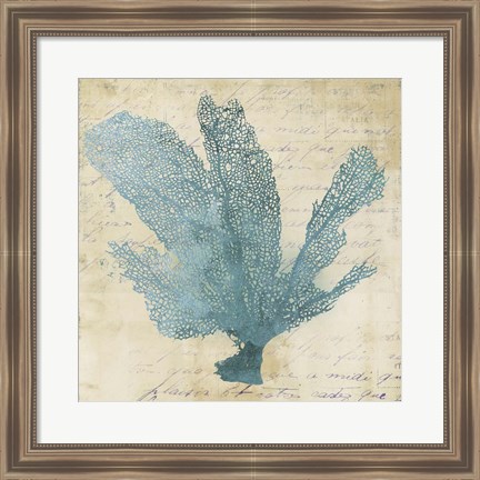 Framed Blue Coral I Print