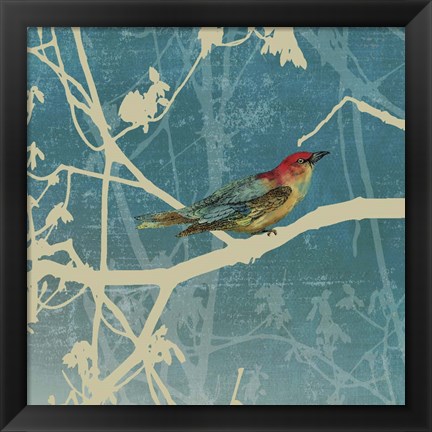 Framed Blue Bird I Print