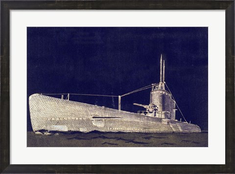 Framed Blueprint Submarine II Print