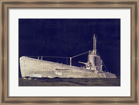 Framed Blueprint Submarine II Print