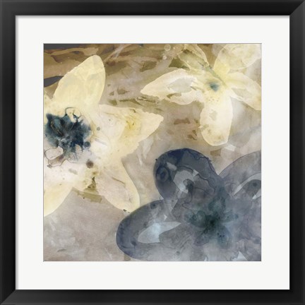 Framed Ink Drip Floral I Print