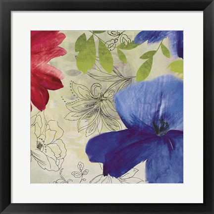 Framed Indigo Flower II Print